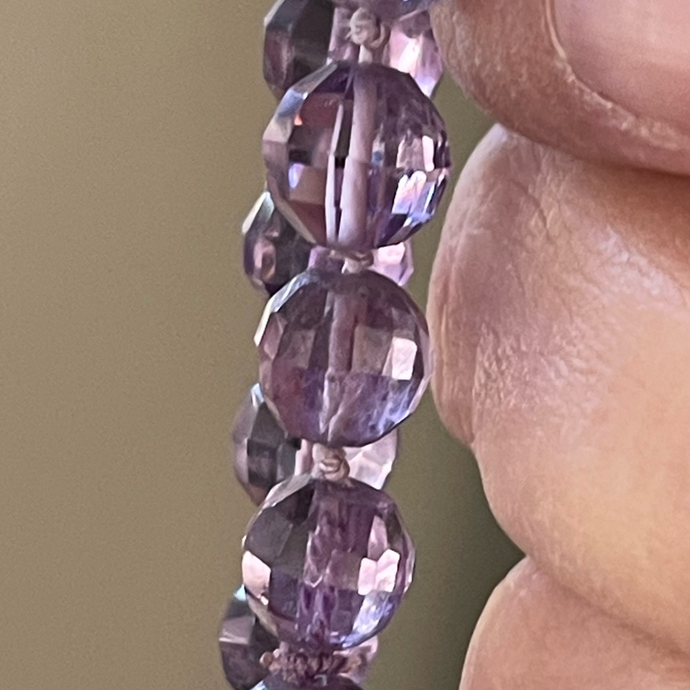 Faceted natural 8mm high quality amethyst bead 14/20 gold filled long necklacece - Picture 7 of 10